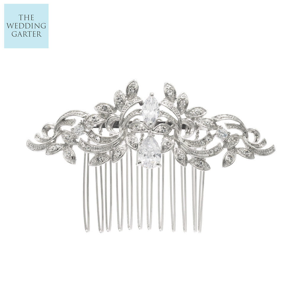 Delicate Rhinestone Silver Hair Comb Wedding Hair Piece The Wedding