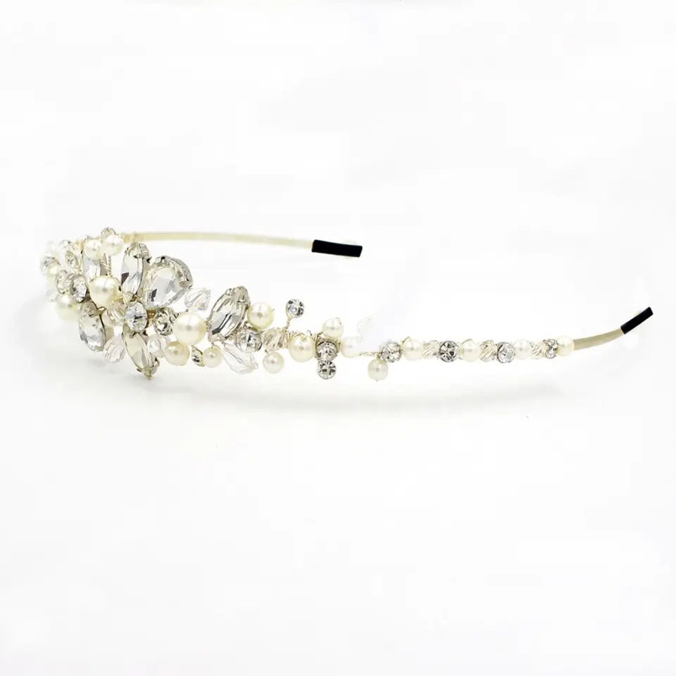 brides crystal and pearl headband