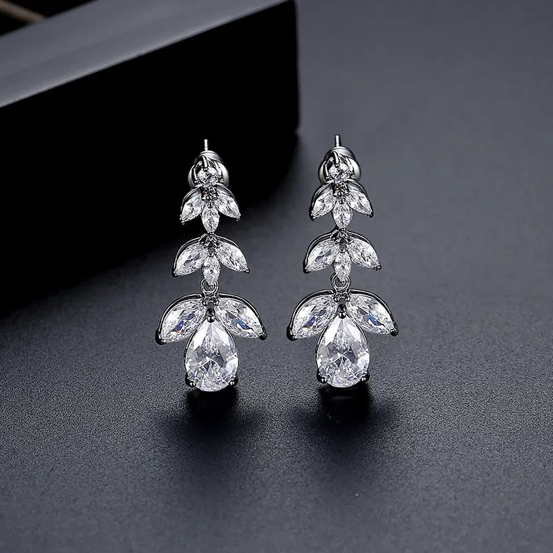 crystal dropper earrings brides 