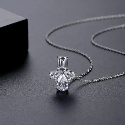 pear crystal pendant necklace