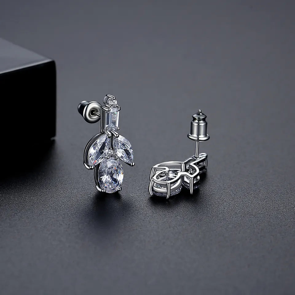 oval stud bridal earrings