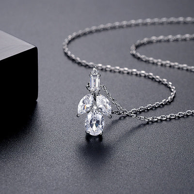 pendant necklace oval crystal 