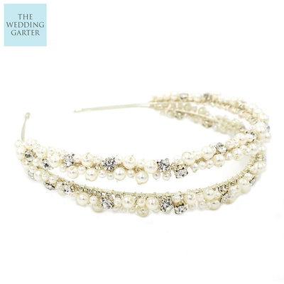 pearl and crystal bridal headband