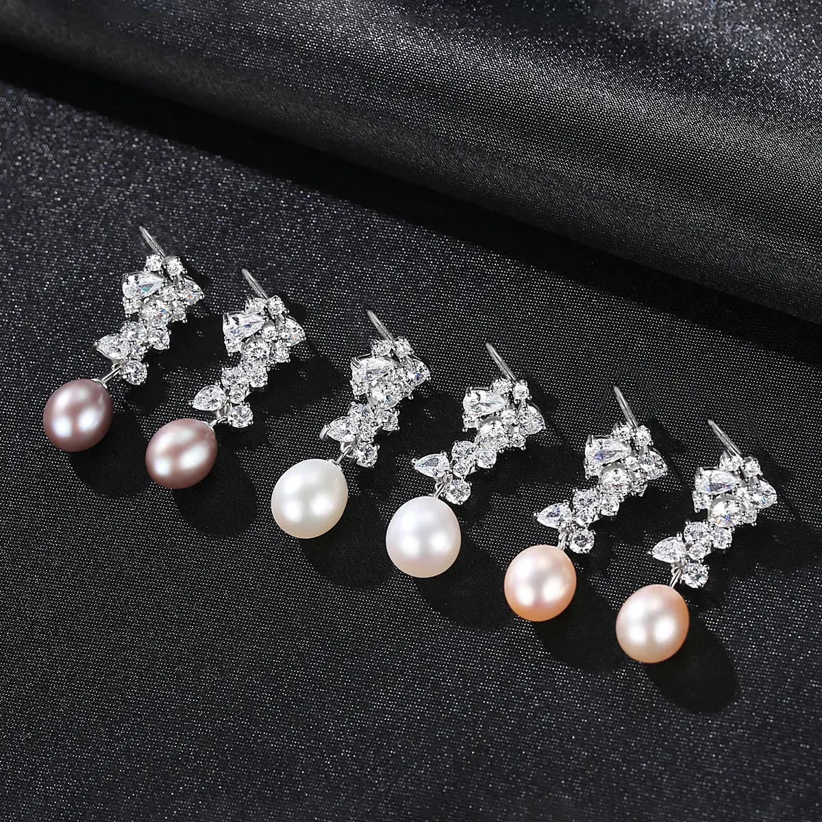real pearl bridal earrings 