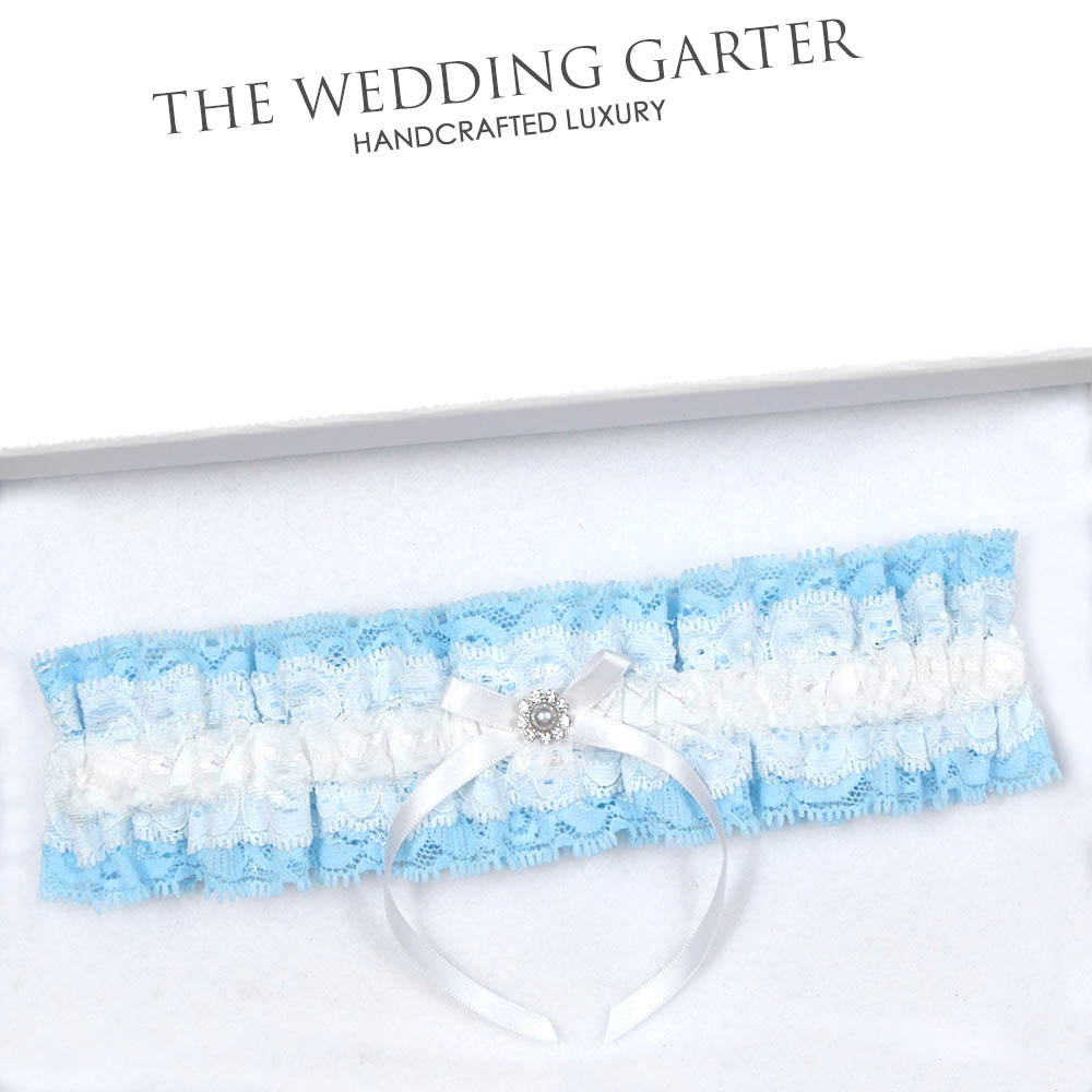 blue lace wedding garter