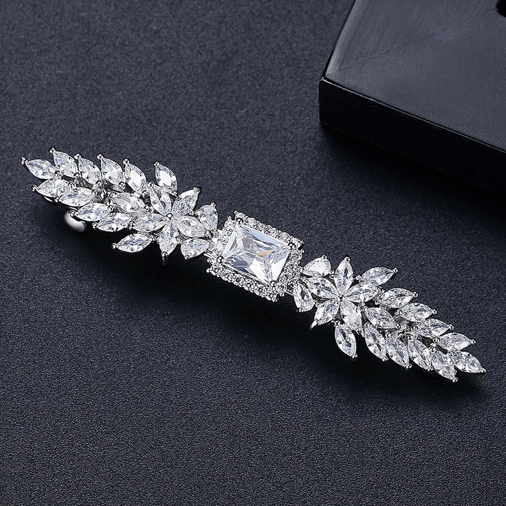 Delicate Cubic Zirconia Crystal Brides Hair Clip