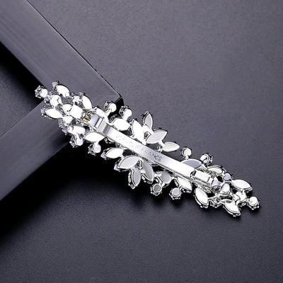 silver crystal hair clip 