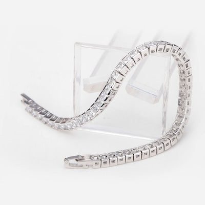 Luxury Princess Cut Cubic Zirconia Diamond Tennis Bracelet