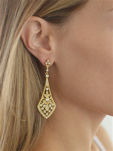 gold modern wedding earrings