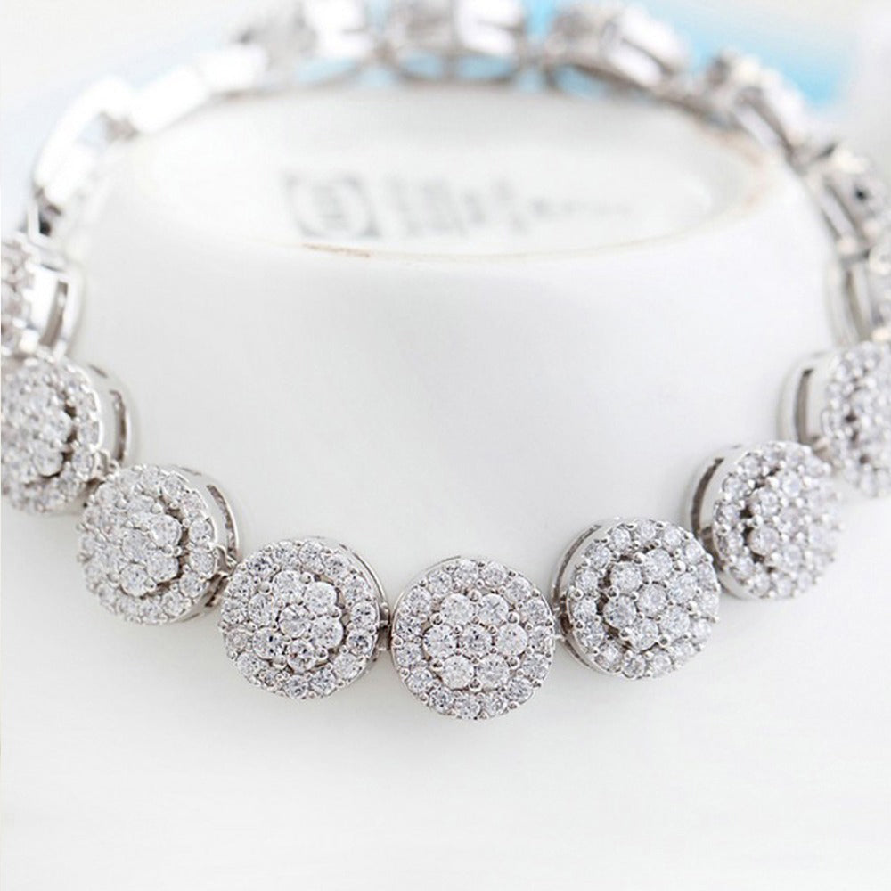 Glistening Round CZ Diamond Womens Parve Bridal Bracelet