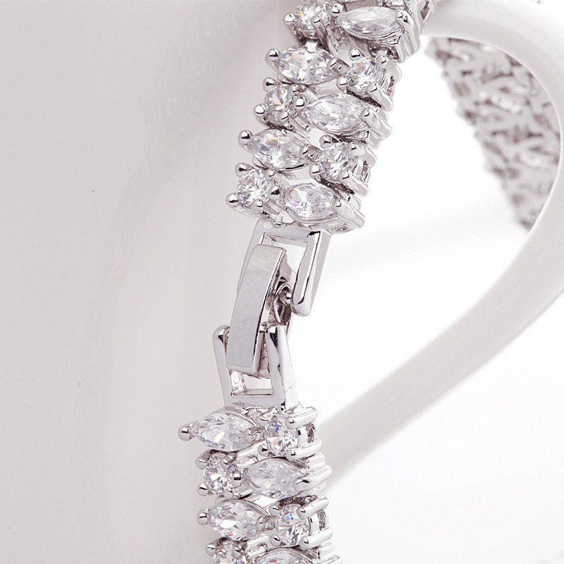Marquise CZ Diamond Luxury Wedding Bracelet