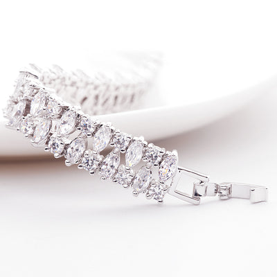 Marquise CZ Diamond Luxury Wedding Bracelet