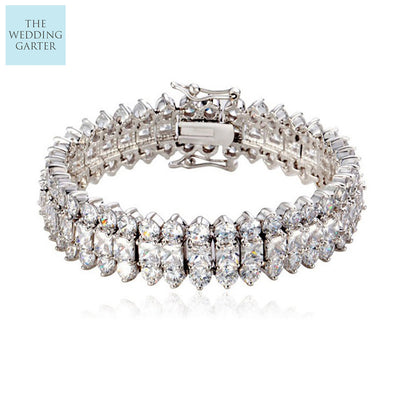 cubic zirconia diamond large bracelet