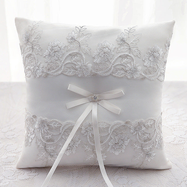 Luxury Soft Satin & Lace Vintage Lace Ring Bearer Pillow