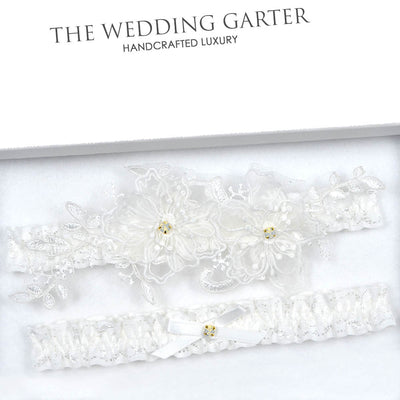 wedding garter with opal