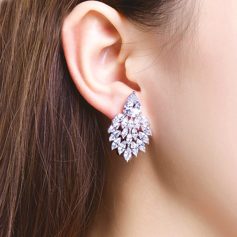 Stunning Big Crystal Statement Bridal Earrings
