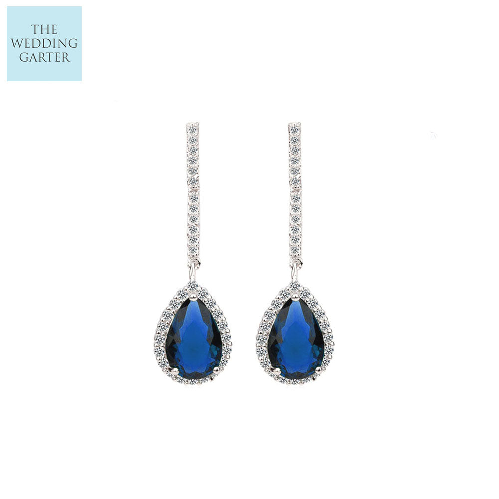 sapphire blue drop earrings
