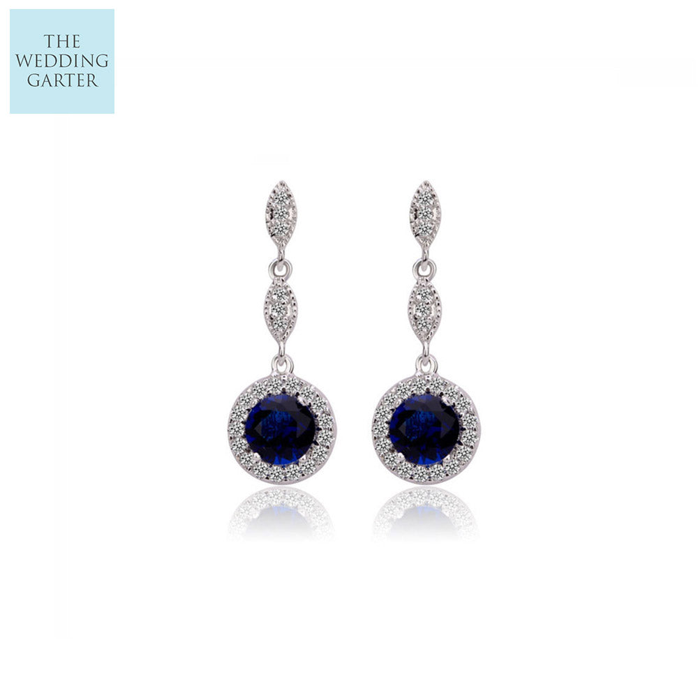 blue sapphire drop earrings