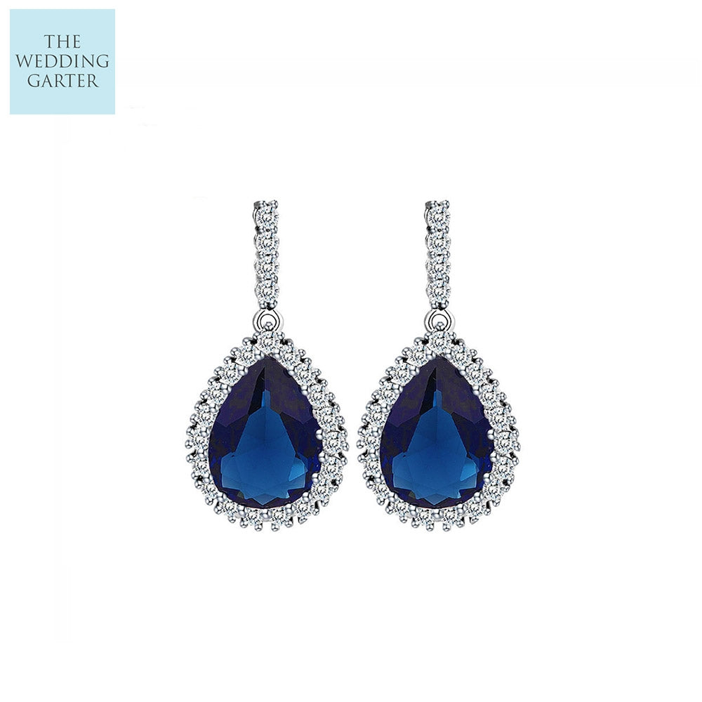 blue bridesmaid earrings
