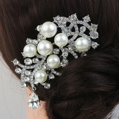 Luxury Designer Pearl & Crystal Wedding Headpiece