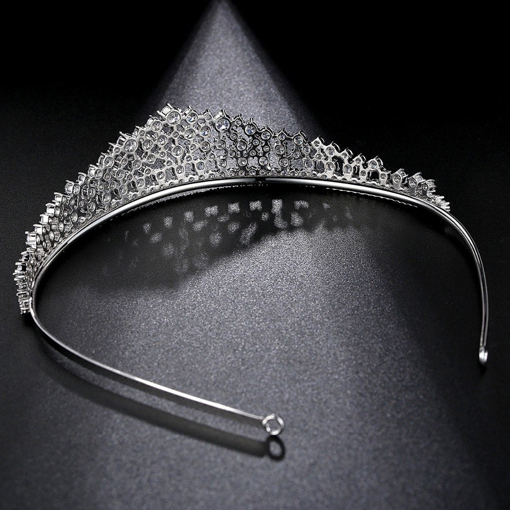 Cubic Zirconia Diamond Tiara Wedding Crown