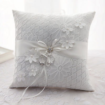 Dita Luxury Ivory Lace Floral Wedding Ring Pillow Australia
