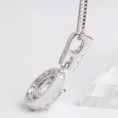 Timeless CZ Sterling Silver Drop Pendant Bridal Necklace