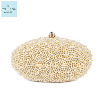 Double Sided Ivory Pearl Bridal Clutch