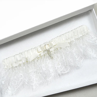 chantilly lace brides garter