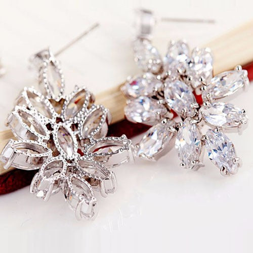 Beautiful CZ Diamond Necklace & Statement Earrings