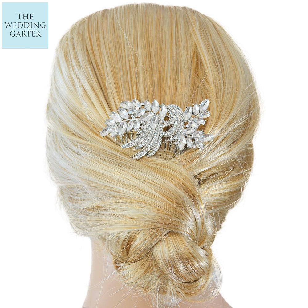 Delicate Austrian Crystal Silver Bridal Headpiece Online