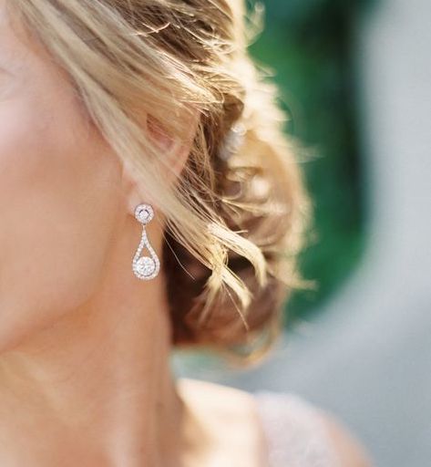 Delicate Cubic Zirconia Diamond Drop Bridesmaid Earrings