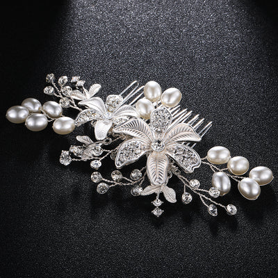 Charming Pearl & Crystal Floral Bridal Headpiece
