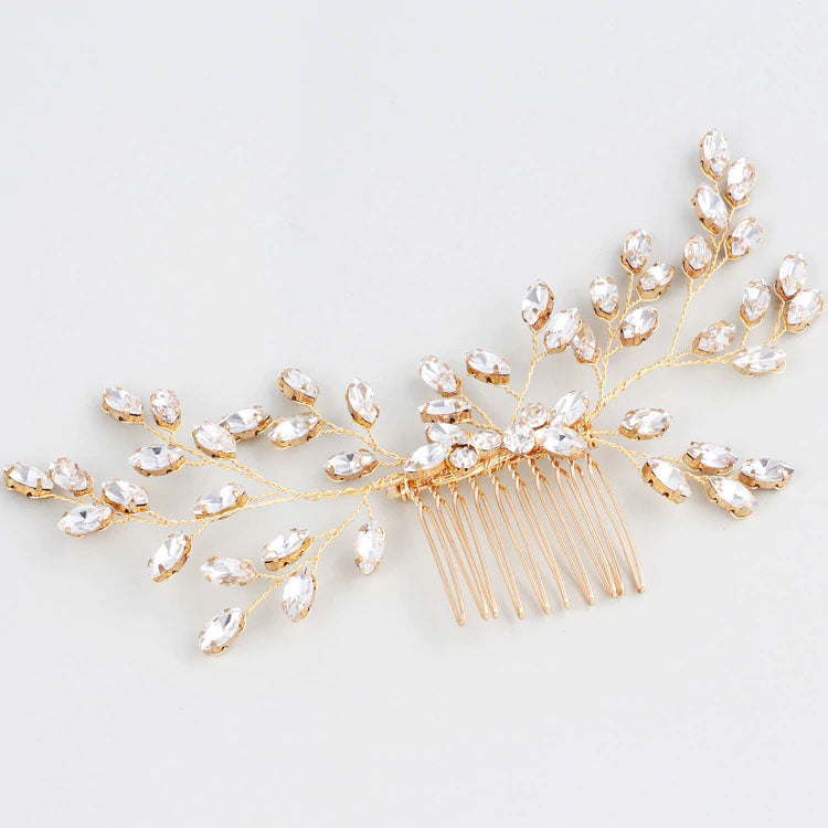 Crystal Gold Wedding Hair Accessories