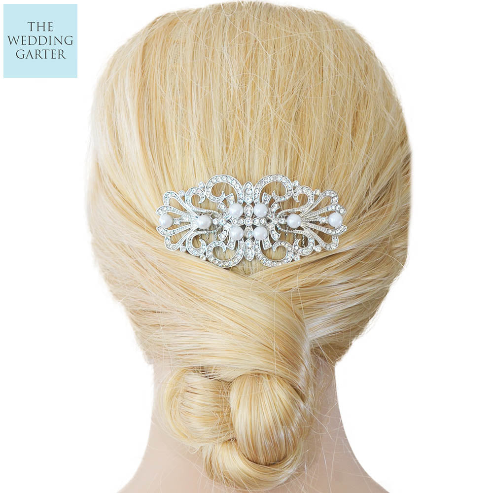 Vintage Syle Pearl & Crystal Bridal Hair Comb