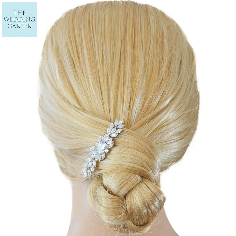 Glamorous Cubic Zirconia Diamond Bridal Hair Clip