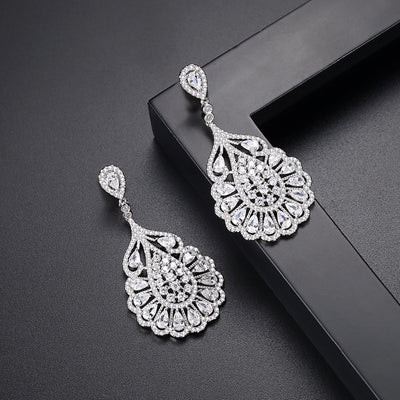 Wedding Earrings With Vintage Art Deco Styling