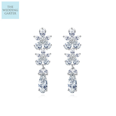 crystal bridal drop earrings