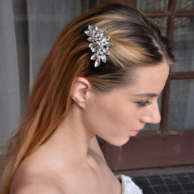 Floral Rhinestone Silver Bridal Hair Accessories Online