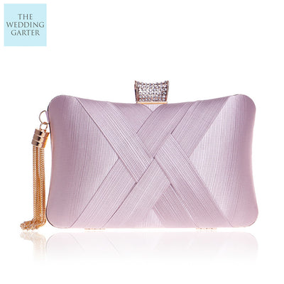 Pink Woven Design Women's Evening Bag