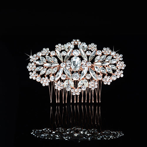 Silver Floral Bridal Hair Accessories Comb