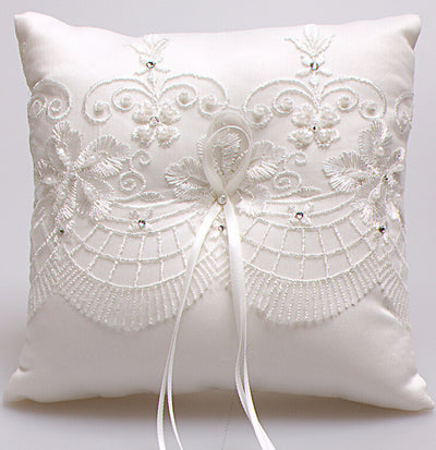 Zara Vintage Lace & Satin Ring Bearer Pillow For Wedding Accessories