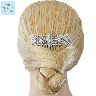 Crystal Pave Great Gatsby Style Wedding Hair Piece