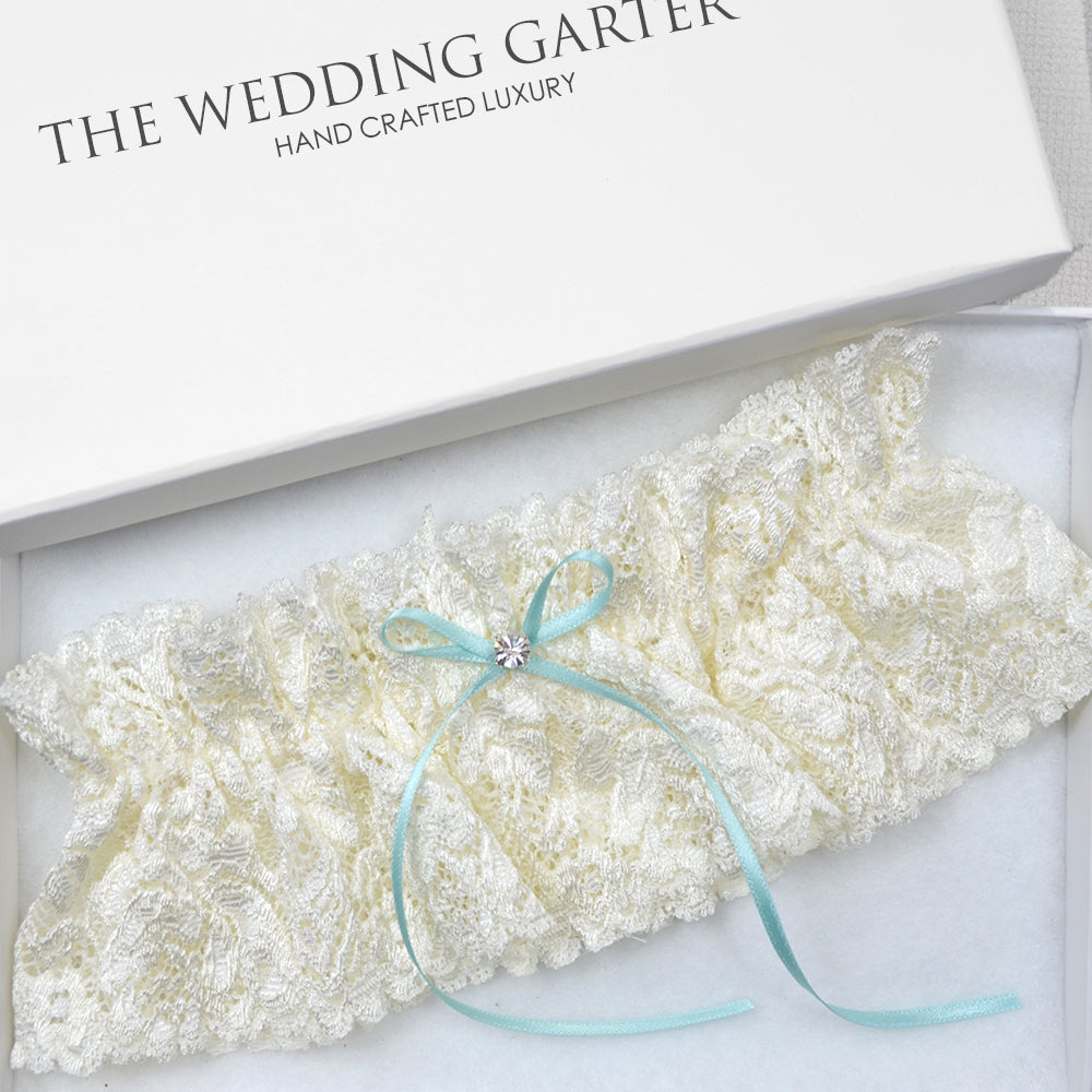cream lace wedding garter