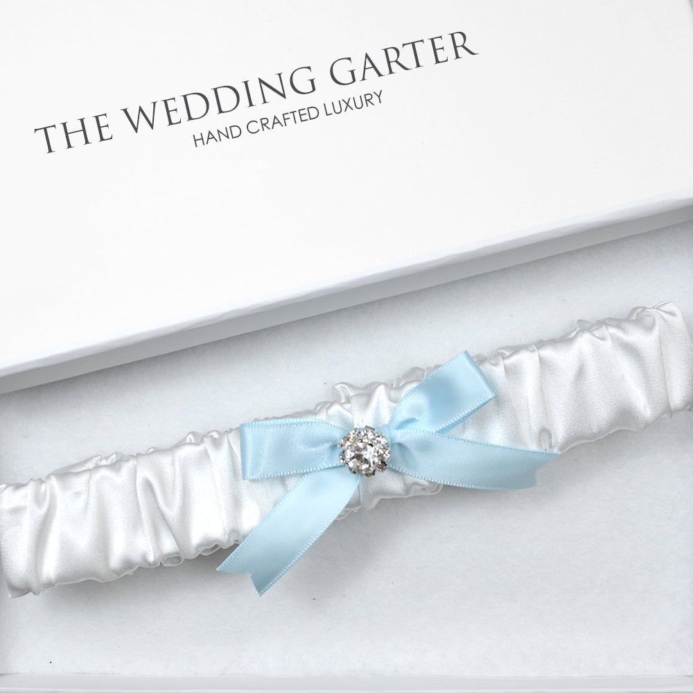 white satin wedding garter