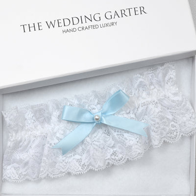 white lace bridal garter