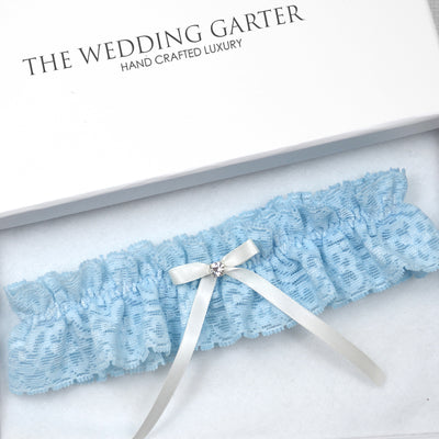 Imogen Blue Stretch Lace Wedding Garter