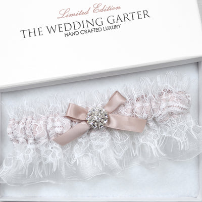 white chantilly lace wedding garter
