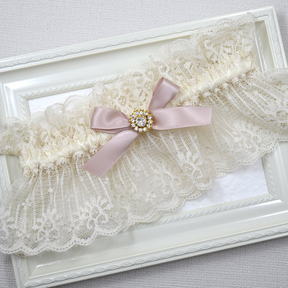 nude lace vintage wedding garter