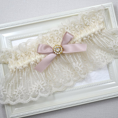 Emma Nude Lace Vintage Style Wedding Garter